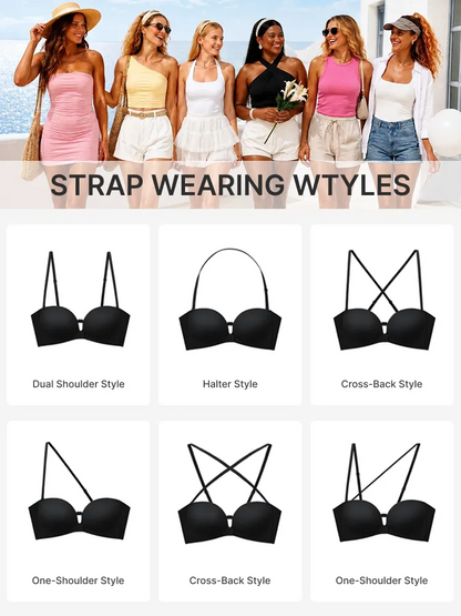 Women's Strapless Front Closure Push-Up Bra