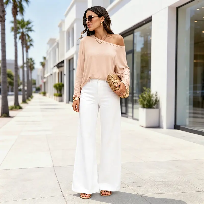 Women's Oversized Off Shoulder Batwing Sleeve Stretchy Gym Top