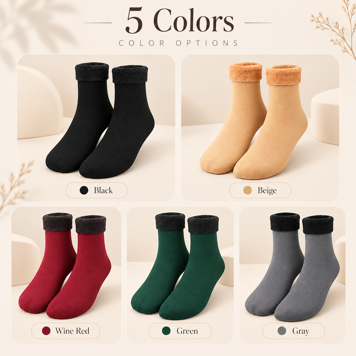 Winter soft plush floor socks
