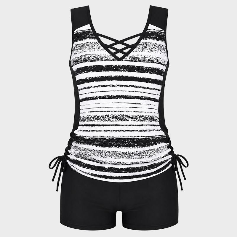 ⏰LAST DAY 50% OFF -Women's Tummy Control Tankini Set with Built-In Bra – Flattering Boho Swimwear with Shorts