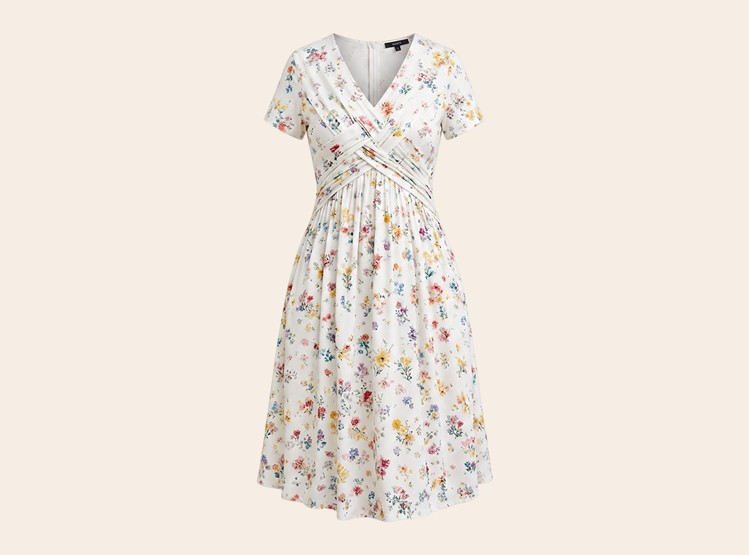 Ivory floral dress