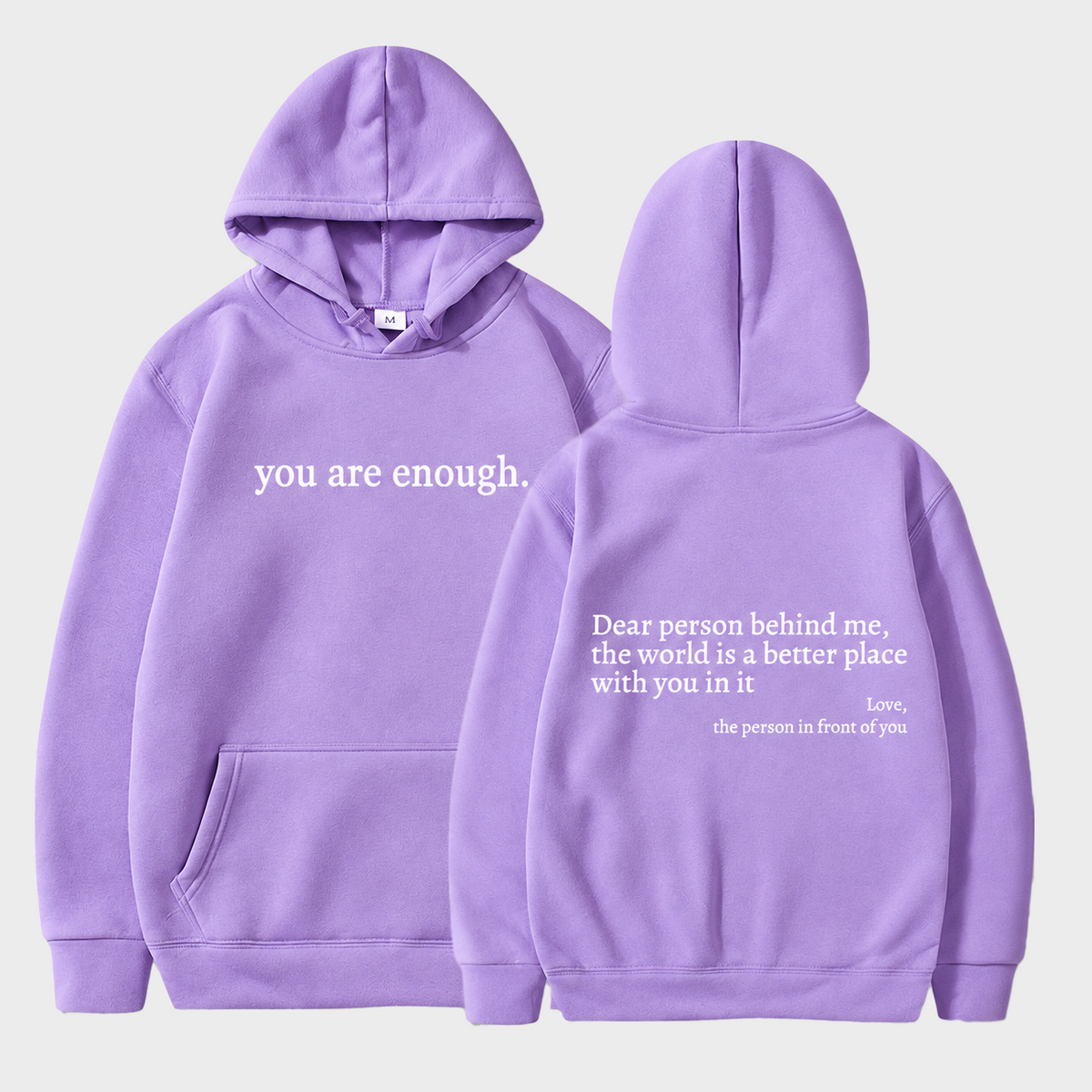 'You Are Enough' Fleece Lined Graphic Hoodie Unisex
