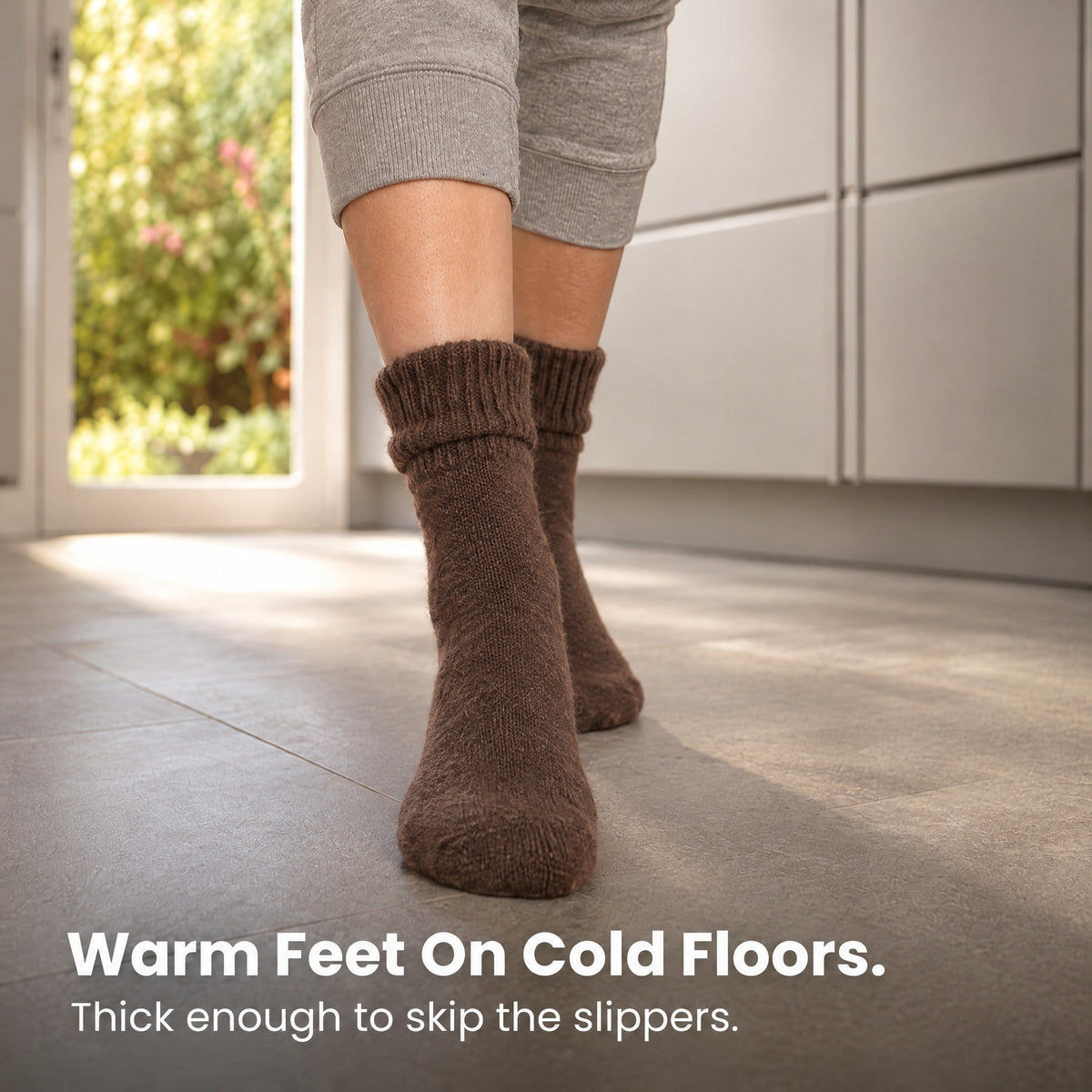Cozy Ribbed Fleece Lined Crew Socks