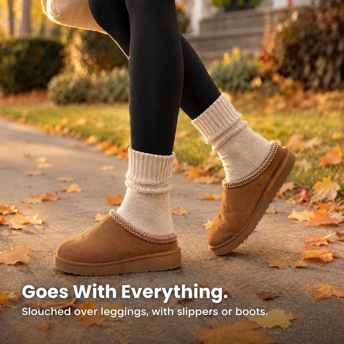 Cozy Ribbed Fleece Lined Crew Socks
