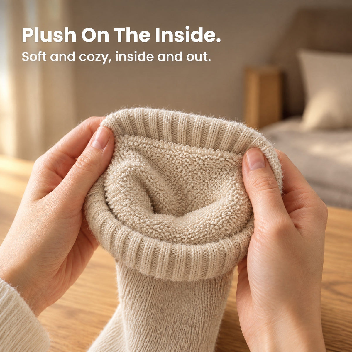 Cozy Ribbed Fleece Lined Crew Socks